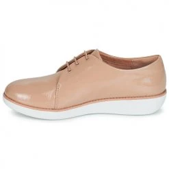 Chaussures Femme Derbies FitFlop DERBY CRINKLE PATENT Taupe -Derbies Soldes 14977035 500 D
