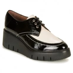 Chaussures Femme Derbies Wonders E6204-LACK-NEGRO-MILK Noir / Blanc