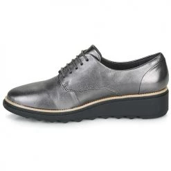 Chaussures Femme Derbies Clarks SHARON NOEL Argent -Derbies Soldes 15704785 500 D