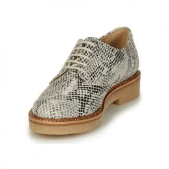 Chaussures Femme Derbies Kickers OXFORK Blanc / Noir / Python -Derbies Soldes 16259678 500 C