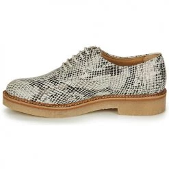 Chaussures Femme Derbies Kickers OXFORK Blanc / Noir / Python -Derbies Soldes 16259678 500 D