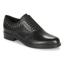 Chaussures Femme Derbies Geox D BROGUE S Noir / Doré