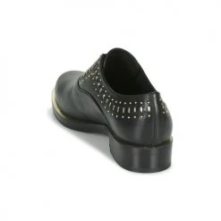 Chaussures Femme Derbies Geox D BROGUE S Noir / Doré -Derbies Soldes 16397399 500 E