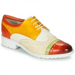 Chaussures Femme Derbies Melvin & Hamilton AMELIE 85 Blanc / Jaune / Marron