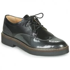 Chaussures Femme Derbies Kickers OXANYBY Noir Argent