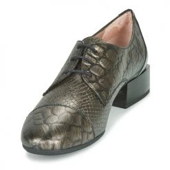 Chaussures Femme Derbies Hispanitas ANETO Argenté / Noir -Derbies Soldes 17916056 500 C