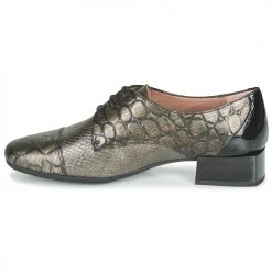 Chaussures Femme Derbies Hispanitas ANETO Argenté / Noir -Derbies Soldes 17916056 500 D
