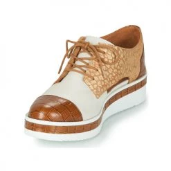 Chaussures Femme Derbies Mam'Zelle KIGALI Blanc / Marron -Derbies Soldes 18801466 500 C