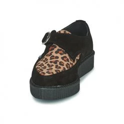 Chaussures Derbies TUK POINTED CREEPER MONK BUCKLE Noir / Leopard -Derbies Soldes 19824298 500 C