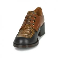 Chaussures Femme Derbies Chie Mihara TUDU Marron / Noir -Derbies Soldes 19900680 500 C