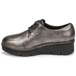 Chaussures Femme Derbies Clarks AIRABELL TYE Argenté -Derbies Soldes 20203486 500 D