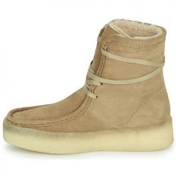 Chaussures Femme Derbies Clarks WALLABEECUP HI Camel -Derbies Soldes 22590607 500 D