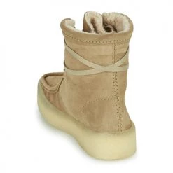 Chaussures Femme Derbies Clarks WALLABEECUP HI Camel -Derbies Soldes 22590607 500 E