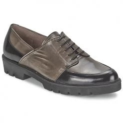 Chaussures Femme Derbies Wonders CAMMA Noir / Gris