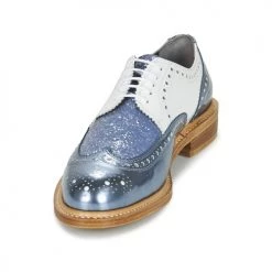 Chaussures Femme Derbies Robert Clergerie ROELTM Bleu Metalisé / Blanc -Derbies Soldes 4923236 500 C