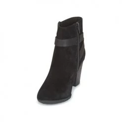 Chaussures Femme Derbies Clarks ENFIELD SARI Black suede -Derbies Soldes 6003340 500 C