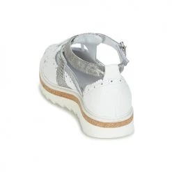 Chaussures Femme Derbies Regard RASTANU Blanc / Argent -Derbies Soldes 6809319 500 E