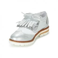 Chaussures Femme Derbies Regard RETAZO Blanc / Argent -Derbies Soldes 6809329 500 C